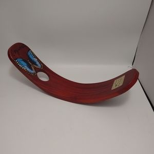 Cozumel Hand Painted Handmade Wooden Butterfly Wine Bottle Holder 11"L x 2 1/2"w